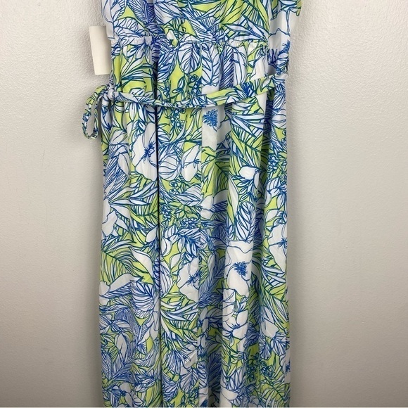 Lulu's Sunrise in Paradise Blue Multi Tropical Print Maxi Dress Size M NWT - Picture 10 of 15